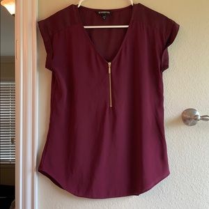 Maroon zipper blouse